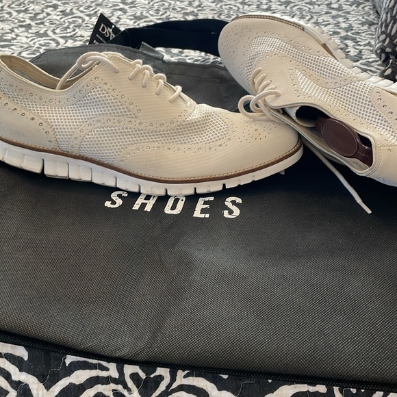 Men’s Cream Cole Hahn Size 13 Grand OS lace-up wingtips - Picture 2 of 8